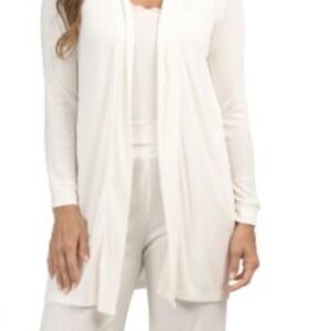 NWT Rachel Ashwell 100% Linen White Slub Open Front Cardigan Small